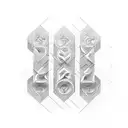 the two letters CG designed in some symmetric aesthetic way with some area to add a number for example 4 tattoo design idea