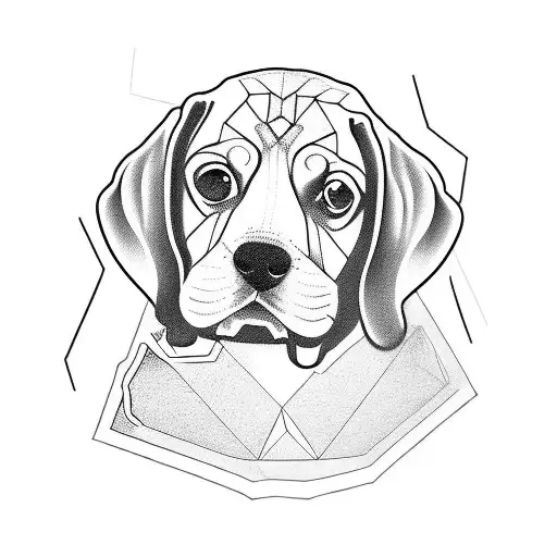 Dog beagle tattoo design idea