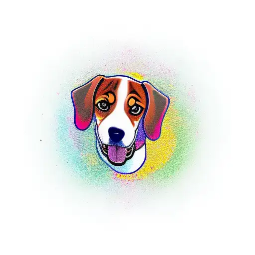 Dog beagle tattoo design idea
