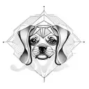 Dog beagle tattoo design idea