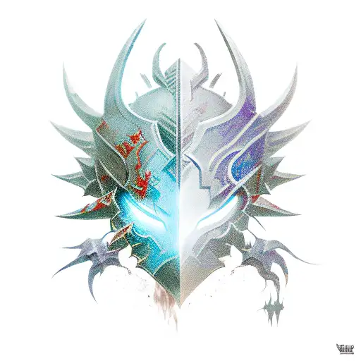 A fierce battle scene from Dota 2 featuring Chaos Knight tattoo design idea