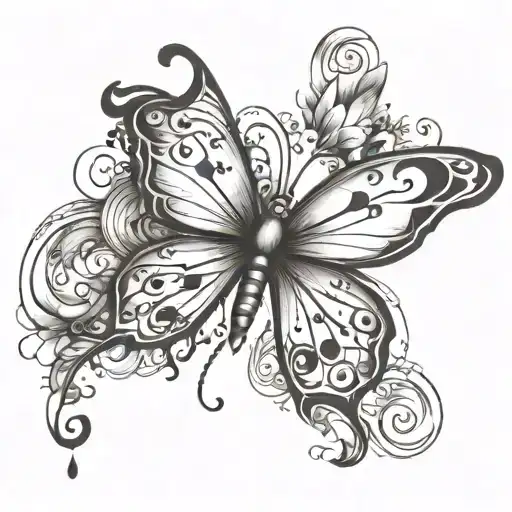 visible semicolon,butterfly and something with a childhood emotional trauma symbol tattoo design idea