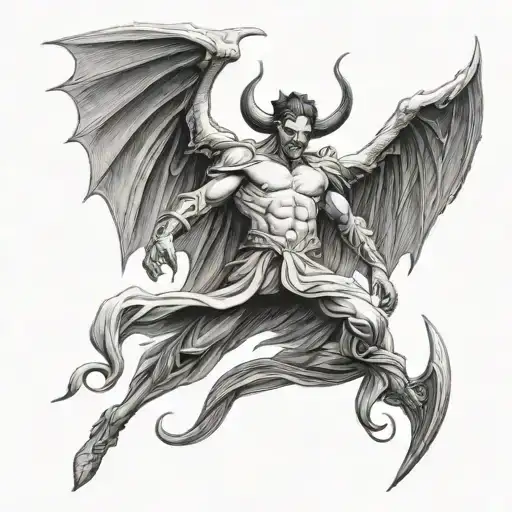 lucifer falling tattoo design idea