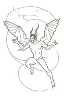 lucifer falling tattoo design idea