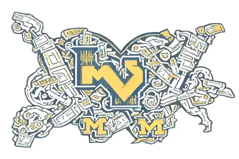 michigan wolverines logo replacing Michigan with money  tattoo design idea