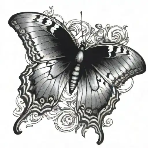 masculine butterfly tattoo design idea