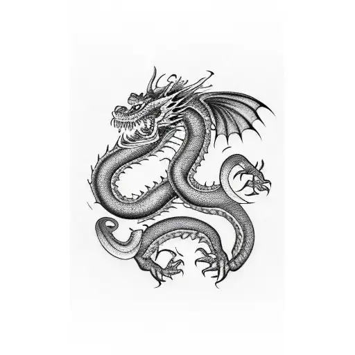 irish dragon tattoo design idea