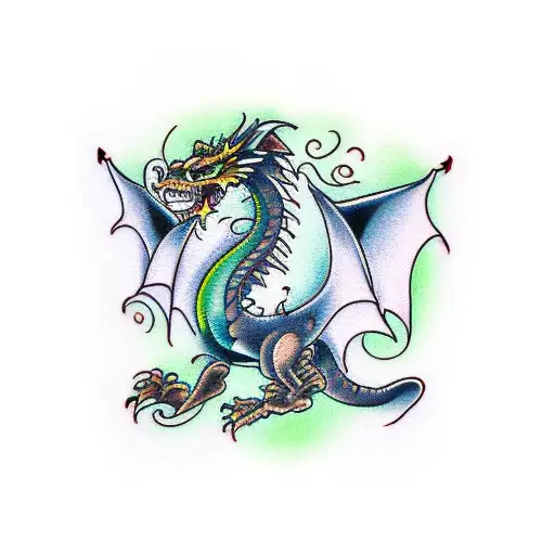 irish dragon tattoo design idea