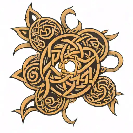Celtic knotwork design incorporating elements of Ireland and Norway tattoo design idea