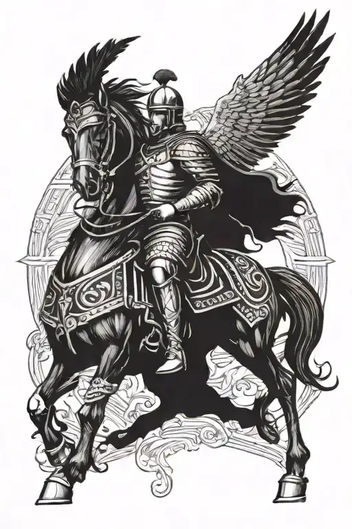 Ancient Greece, winged hussar tattoo design idea