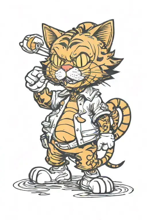 garfield tattoo design idea