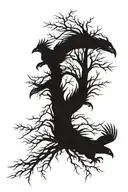 tree ravens father lightning  tattoo design idea