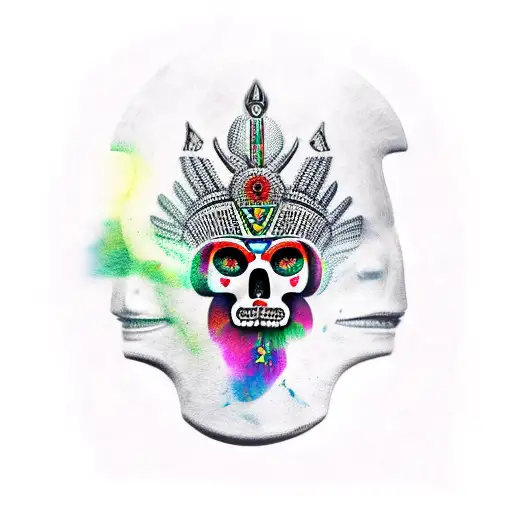 aztecas god tattoo design idea