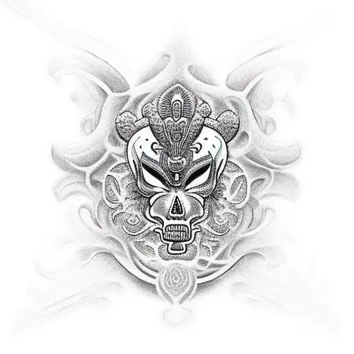 aztecas god tattoo design idea