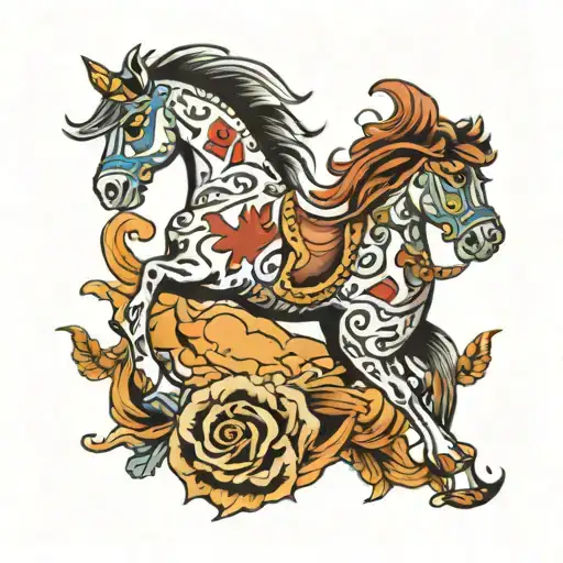 mustang tattoo design idea