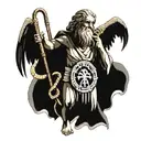 Moses with golden snake on st michael the archangel tattoo design idea