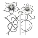 Chi Rho and alpha and omega hibiscus tattoo design idea