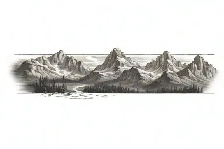 mountain tattoo design idea
