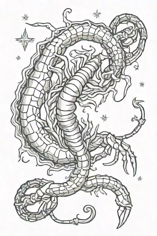 Scorpio & Cancer zodiac sign tattoo design idea