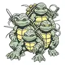 ninja turtles black and white tattoo  tattoo design idea