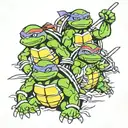 ninja turtles black and white tattoo  tattoo design idea