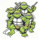 ninja turtles black and white tattoo  tattoo design idea