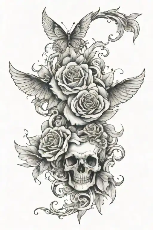 moment mori memento vive tattoo design idea