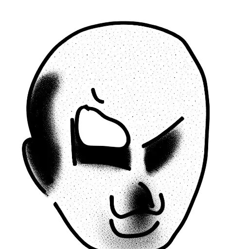 happy face cracked in half revealing depressed man tattoo design idea