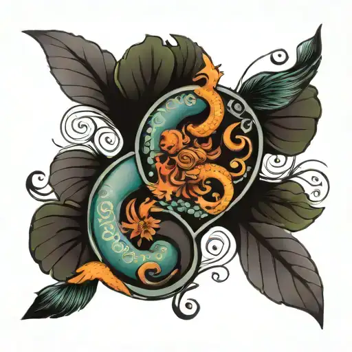 pain and endurance, heart broken but the pisces are complete, heald, arise again ,  tattoo design idea