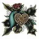 pain and endurance, heart broken but the pisces are complete, heald, arise again ,  tattoo design idea