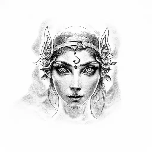 Fortuna Blind Greek goddess tattoo design idea