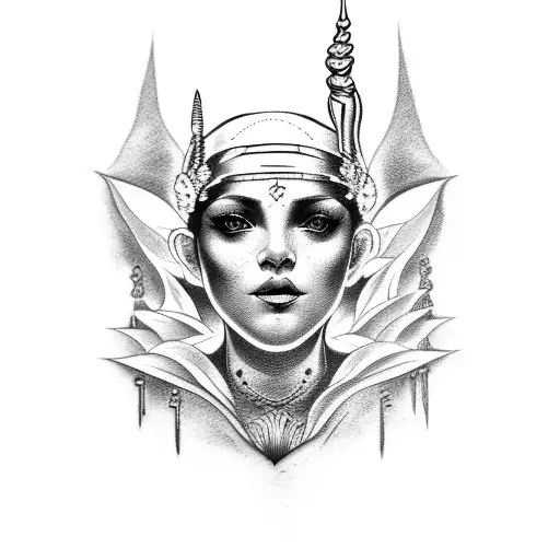 Fortuna Blind Greek goddess tattoo design idea