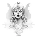 Fortuna Blindfolded Greek goddess tattoo design idea