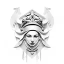 Fortuna Blindfolded Greek goddess tattoo design idea