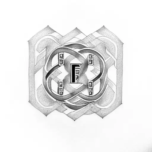 A minimalist tattoo of the initials FS intertwined to represent unity in a dotwork style tattoo design idea