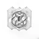 A minimalist tattoo of the initials FS intertwined to represent unity in a dotwork style tattoo design idea