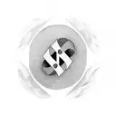 A minimalist tattoo of the initials FS intertwined to represent unity in a dotwork style tattoo design idea