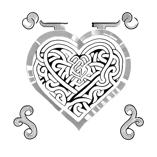 A minimalist tattoo of a keyhole shaped heart with the name Jamar inside tattoo design idea