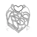 A minimalist tattoo of a keyhole shaped heart with the name Jamar inside tattoo design idea