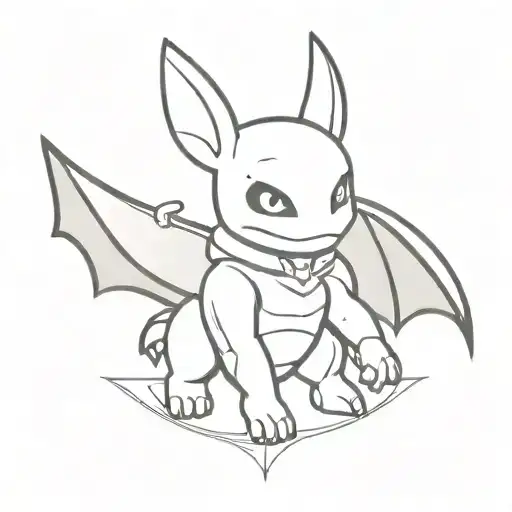 Cubone Batman tattoo design idea