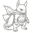 Cubone dressed as Batman tattoo design idea
