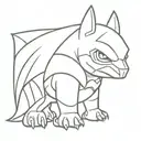 Cubone dressed as Batman tattoo design idea