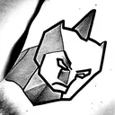 polygonal batman tattoo design idea