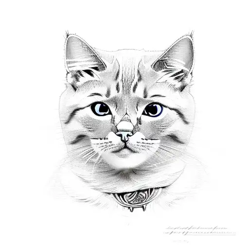 cat with fist tattoo design idea