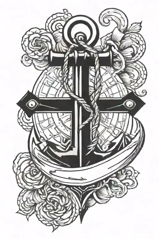 Navy anchor tattoo design idea