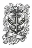 Navy anchor tattoo design idea