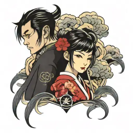 Japanese couples tattoo tattoo design idea