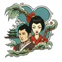 Japanese couples tattoo tattoo design idea