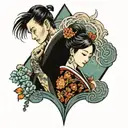 Japanese couples tattoo tattoo design idea