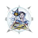 tarot witchy trailing tattoo design idea